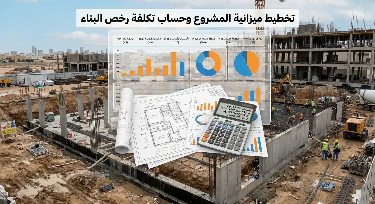 دليلك الشامل لاستخراج رخص البناء في السعودية (تحديثات وتسهيلات منصة بلدي) 4 حساب تكلفة رخص البناء وميزانية المشاريع الإنشائية
