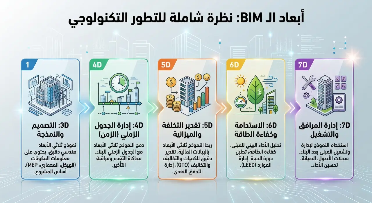 دليلك الشامل لـ استخدام أنظمة الـ BIM في إدارة مشاريع المقاولات 4 أبعاد استخدام أنظمة BIM في إدارة مشاريع المقاولات الحديثة