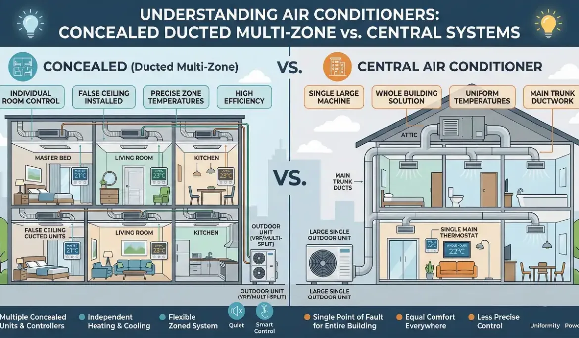 التكييف المركزي أم مكيفات الكونسيلد المخفية