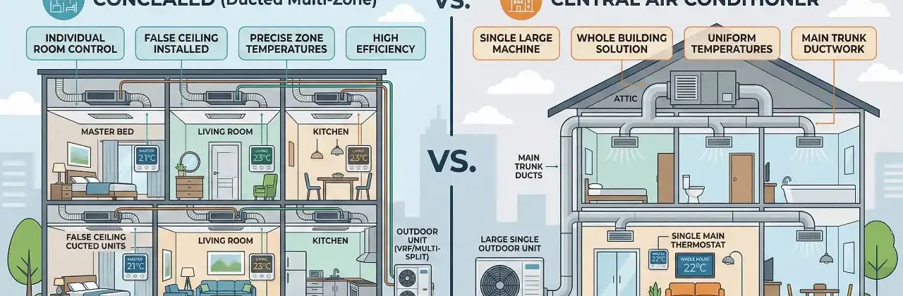 التكييف المركزي أم مكيفات الكونسيلد المخفية