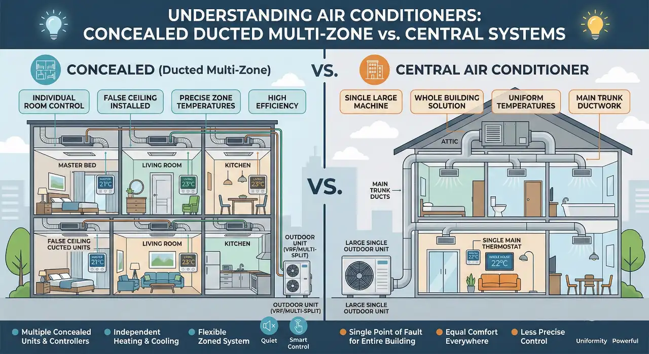 التكييف المركزي أم مكيفات الكونسيلد المخفية
