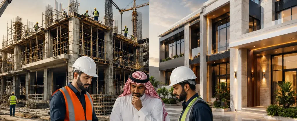 الفرق بين مقاول عظم ومقاول تسليم مفتاح في تنفيذ المشاريع