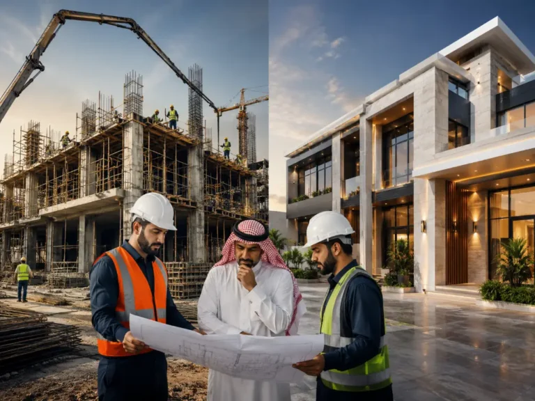 الفرق بين مقاول عظم ومقاول تسليم مفتاح في تنفيذ المشاريع